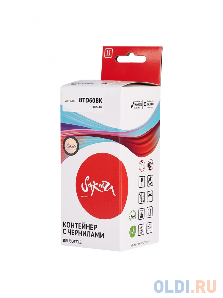 Чернила Sakura BTD60BK для Brother DCP-T310/DCP-T510W/DCP-T710W/MFC-T810W/MFC-T910DW;MFC-T4500DW;HL-T4000DW, черный, водорастворимый тип, 135 мл.