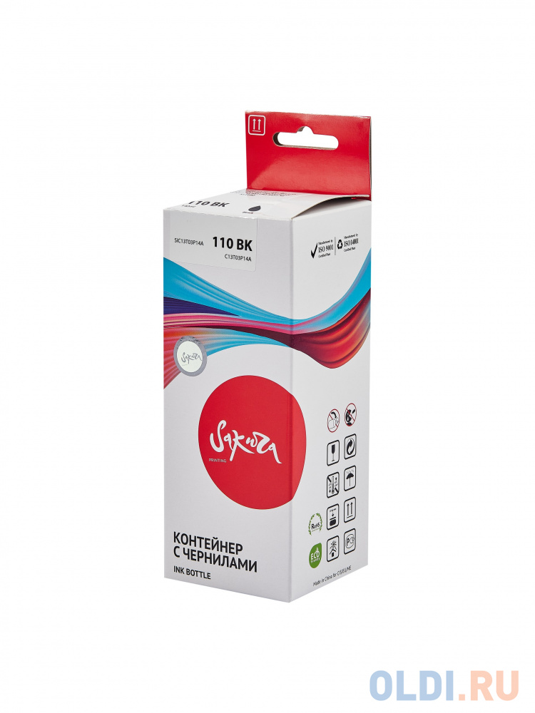 

Контейнер с чернилами Sakura C13T03P14A (110 BK) для Epson EcoTank ET-M1100/M1120/M1140/M1170/M1180/M21210/M2140/M2170/M3140/M3170/M3180, черный, пигм