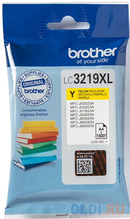 Картридж BROTHER  LC3219XLY MFC-J6930DW увеличенный желтый