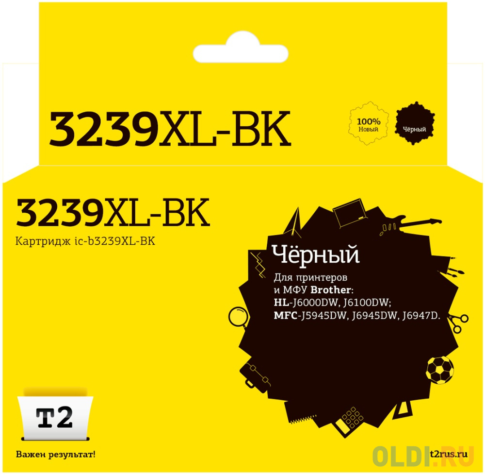 IC-B3239XL-BK Картридж T2 для Brother HL-J6000DW/J6100DW/MFC-J5945DW/J6945DW/J6947D (6000стр.), черный, с чипом, пигментный