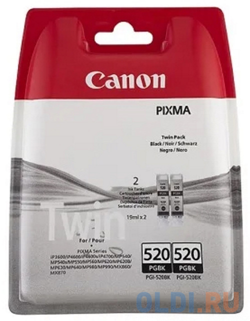 К-ж CANON PGI-520Bk TWIN PACK к PIXMA IP4600 2 шт/уп. черный