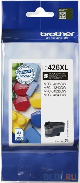 Brother LC-426XL Картридж струйный для MFCJ4340DW/J4540DW/J4540DWXL чёрный 6000 стр.