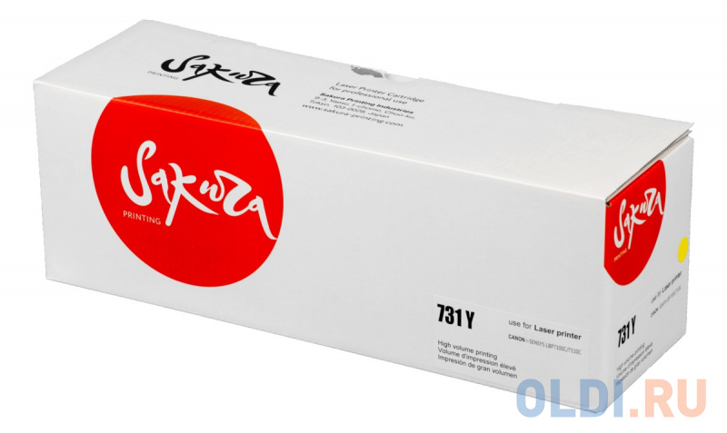 

Картридж Sakura 731Y (6269B002) для Canon LBP7100C/ 7110C, желтый, 1500 к.