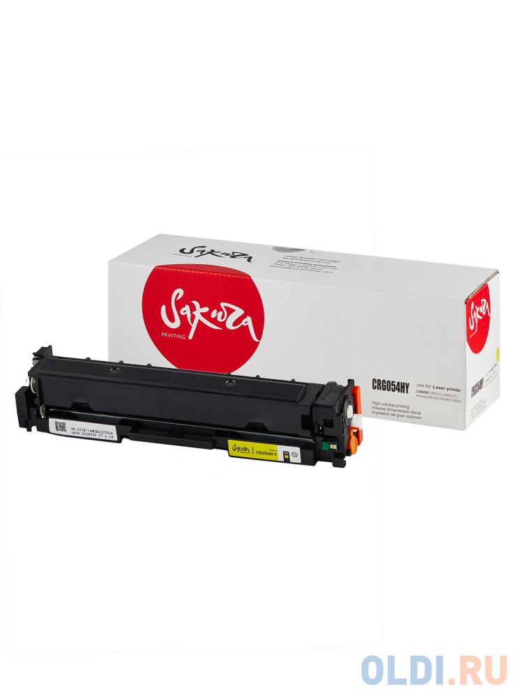 Картридж Sakura CRG054HY для Canon LB P621Cw/P623Cdw/MF641Cw/643Cdw/645Cx, желтый, 2300 к.