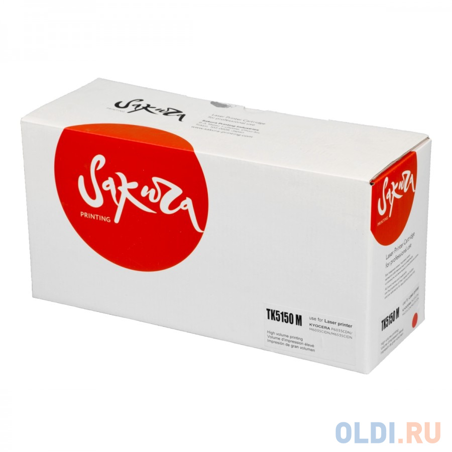 Картридж Sakura TK5150M (1T02NSBNL0) для Kyocera Mita P6035cdn/M6035cidn/M6535cidn, пурпурный, 10000 к.