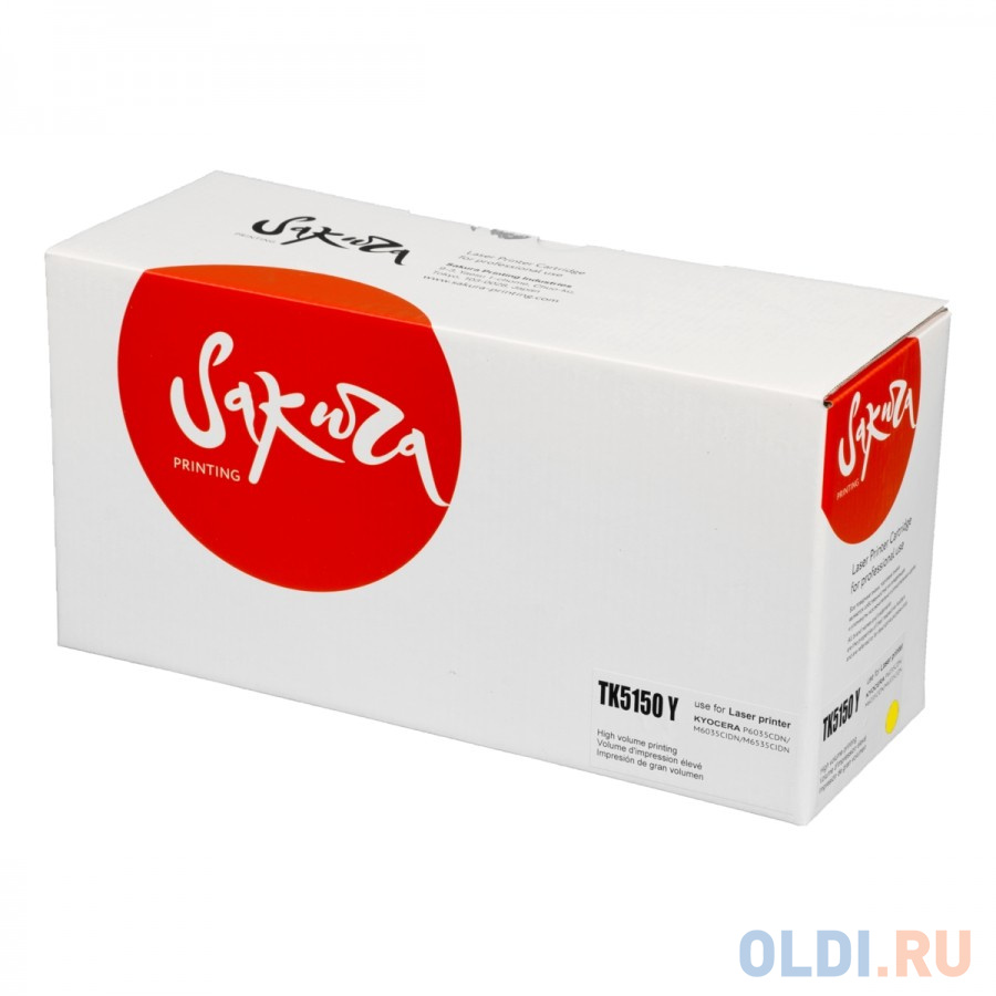 Картридж Sakura TK5150Y (1T02NSANL0) для Kyocera Mita P6035cdn/M6035cidn/M6535cidn, желтый, 10000 к.