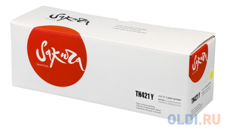 

Картридж Sakura TN421Y для Brother HL-8260DCW/DCP-8410/MFC-8690, желтый, 1800 к.
