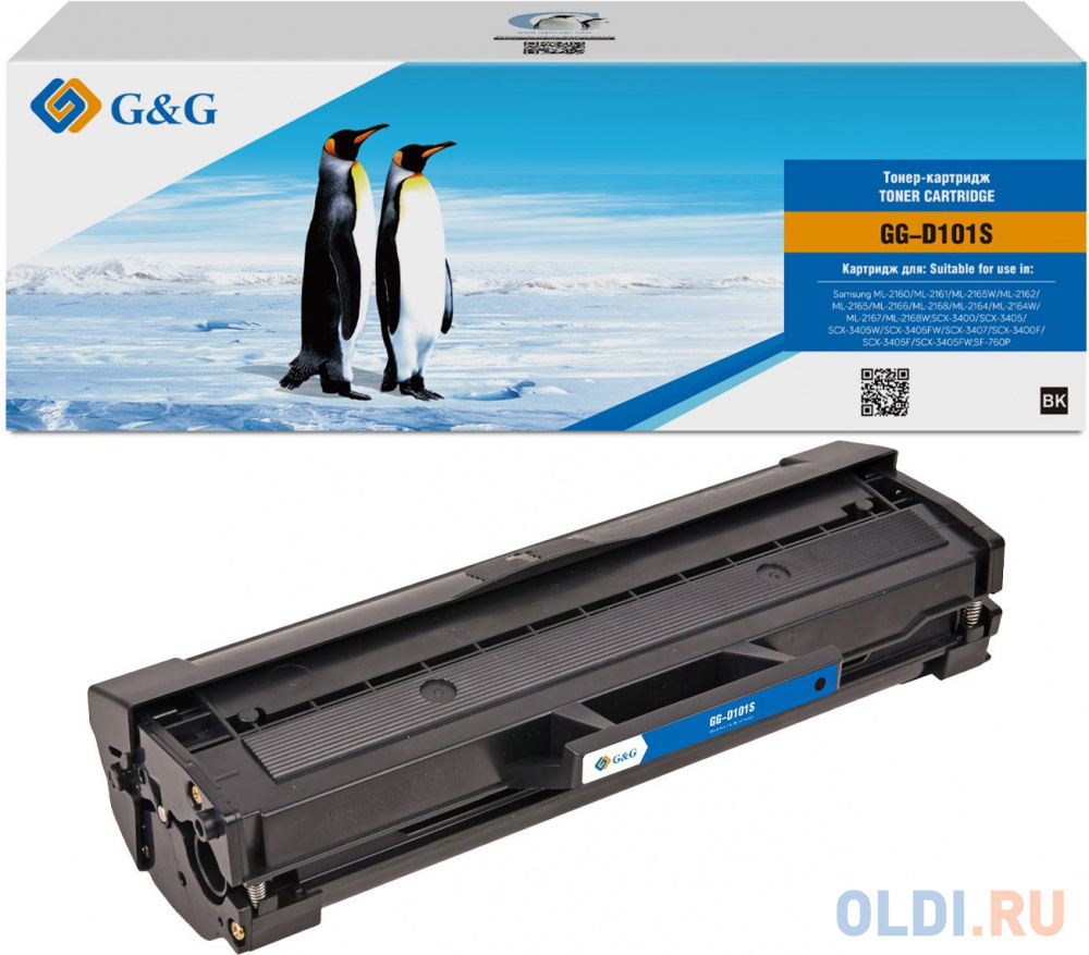 Картридж лазерный G&G GG-D101S черный (1500стр.) для Samsung Samsung ML-2160/ML-2161/ML-2165W/ML-2162/ML-2165/ML-2166/ML-2168/ML-2164/ML-2164W/ML-