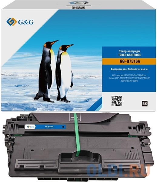 

Картридж G&G, аналог HP Q7516A/ Canon 309/709 12k с чипом