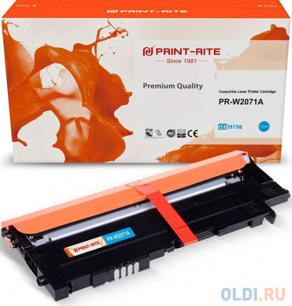 Картридж лазерный Print-Rite TFHA9OCPU1J PR-W2071A W2071A (есть ограничения по прошивке) голубой (700стр.) для HP Color Laser 150a/150nw/178nw MFP/179