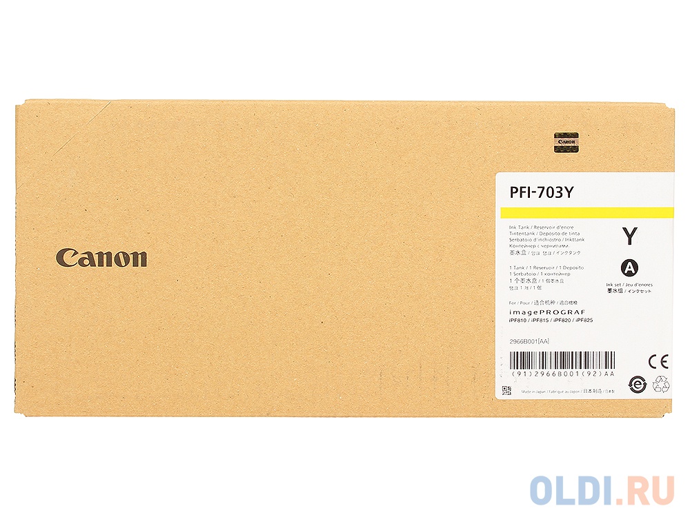 Картридж Canon PFI-703 Y для iPF815 825 желтый