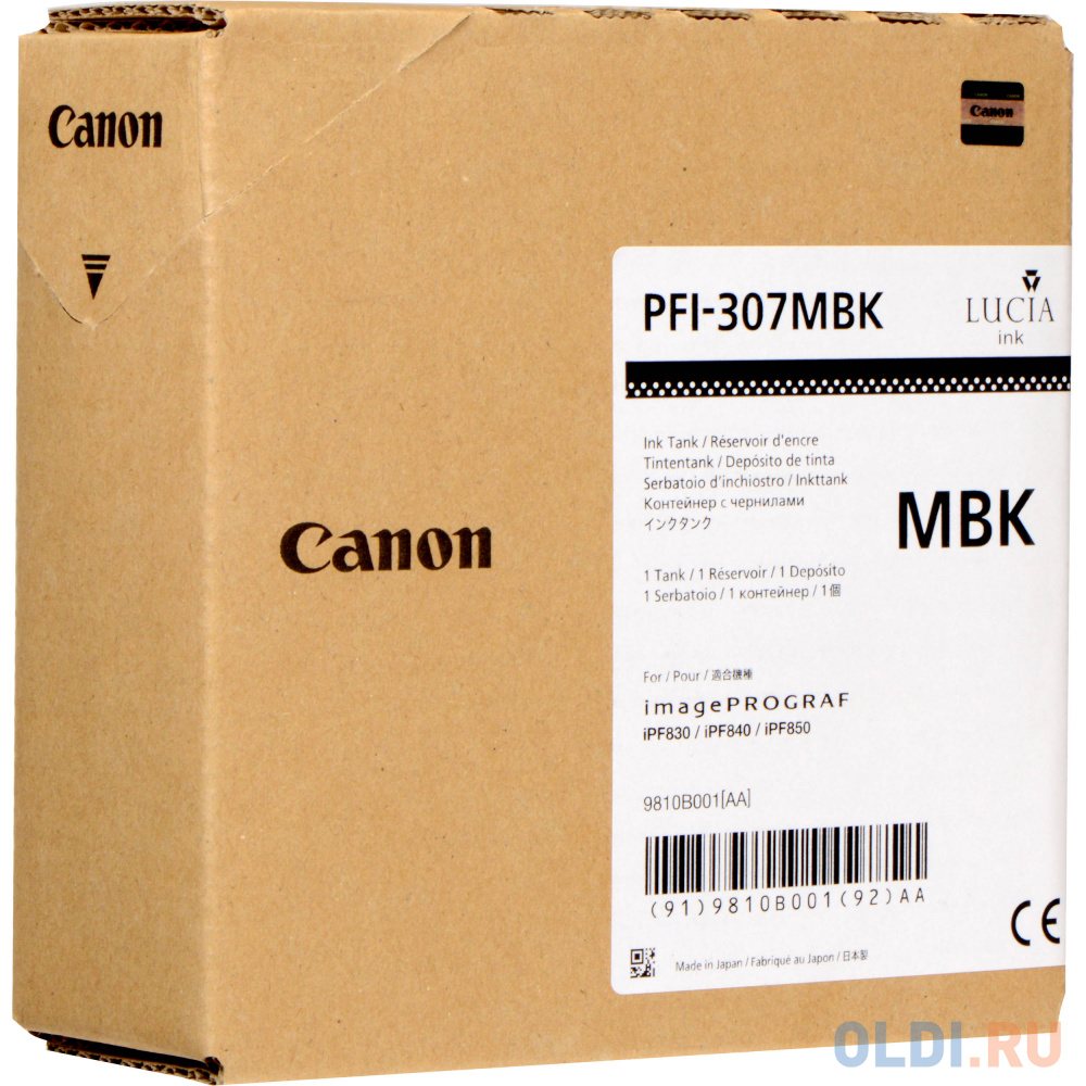 Картридж Canon PFI-307 MBK для iPF830/840/850 черный 9810B001 - фото 1