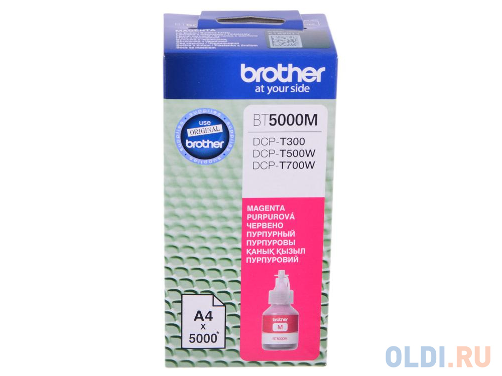 Бутылка с чернилами Brother BT5000M пурпурный для DCP-T300/DCP-T500W/DCP-T700W (5000стр)