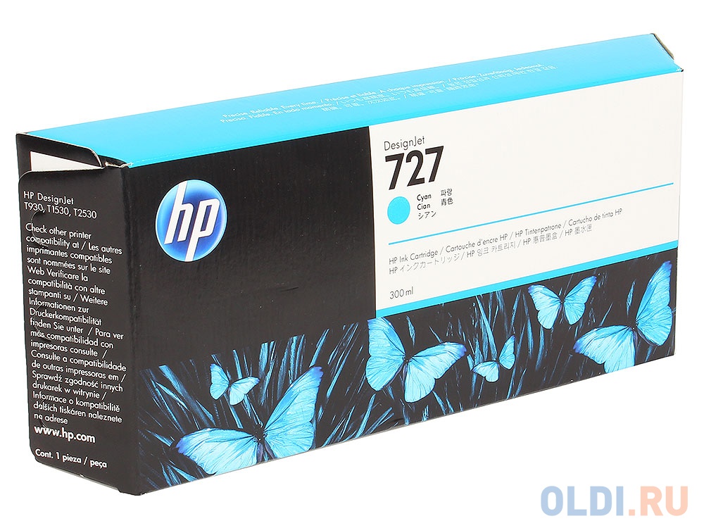 Картридж HP 727 F9J76A для DJ T920/T1500/2500/930/1530/2530 голубой