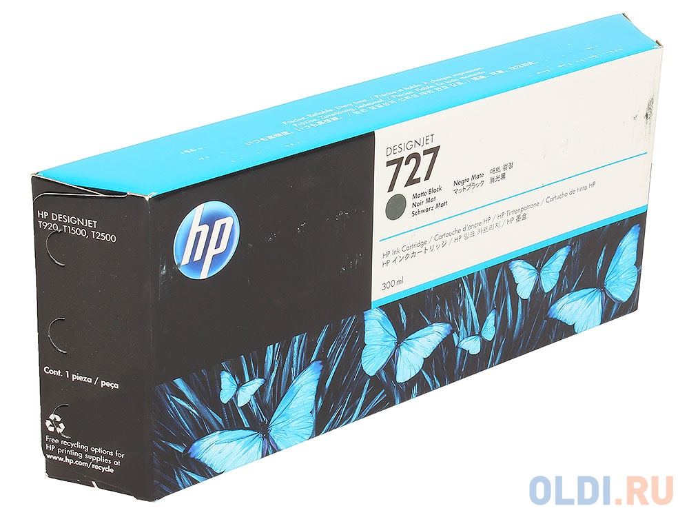 Картридж HP C1Q12A №727 для HP Designjet T920 T1500 T2500 300мл черный матовый