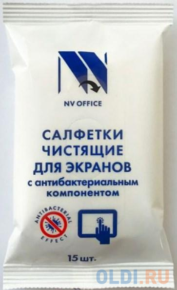 

Антибактериальные салфетки для экранов NV-Office, мягкая упаковка, 153х129 мм,15шт