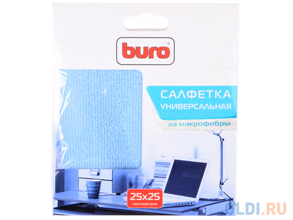Салфетка Buro BU-MF из микрофибры, 25 х 25 см для удаления пыли коробка 1шт сухая