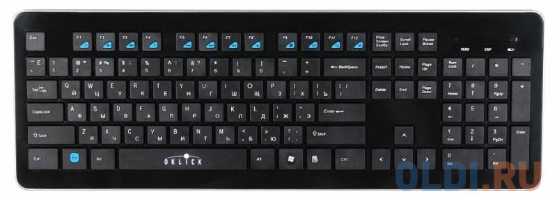 Клавиатура беспроводная Oklick 870S USB + Bluetooth черный