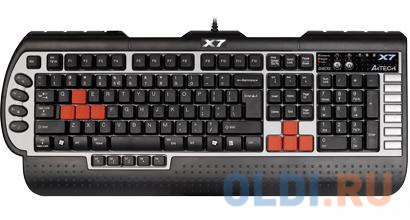 

Клавиатура A4Tech X7-G800, PS2 память-96Кб, влагозащищенная, 15 программируемых клавиш, 7 мультимедиа клавиш, частота опроса-1000Гц