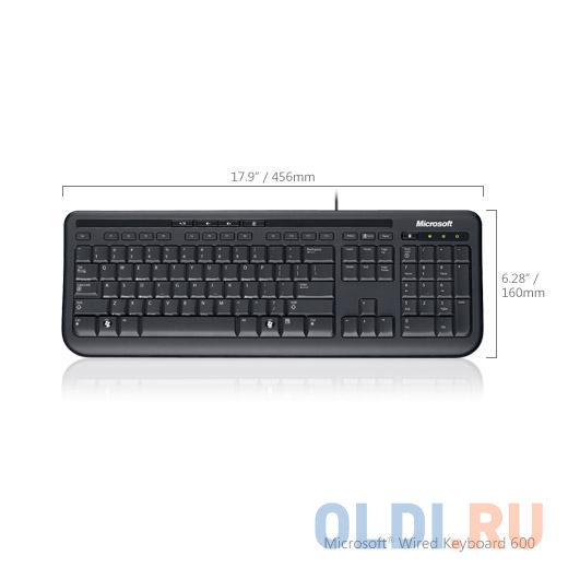 Клавиатура Microsoft Wired 600 Keyboard (ANB-00018) USB Black Retail