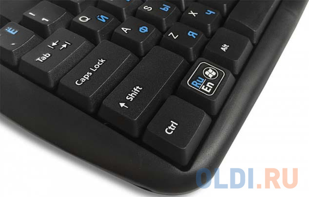 Клавиатура CBR KB 340GМ,104+13 доп. кл., подзапястник, переключение языка 1й кнопкой (софт), USB фото