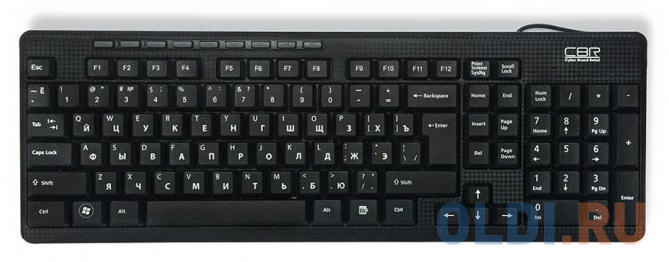 Клавиатура CBR KB 111M, 102 кнопки+мультимедия 9 кнопок, поверхность под карбон, USB