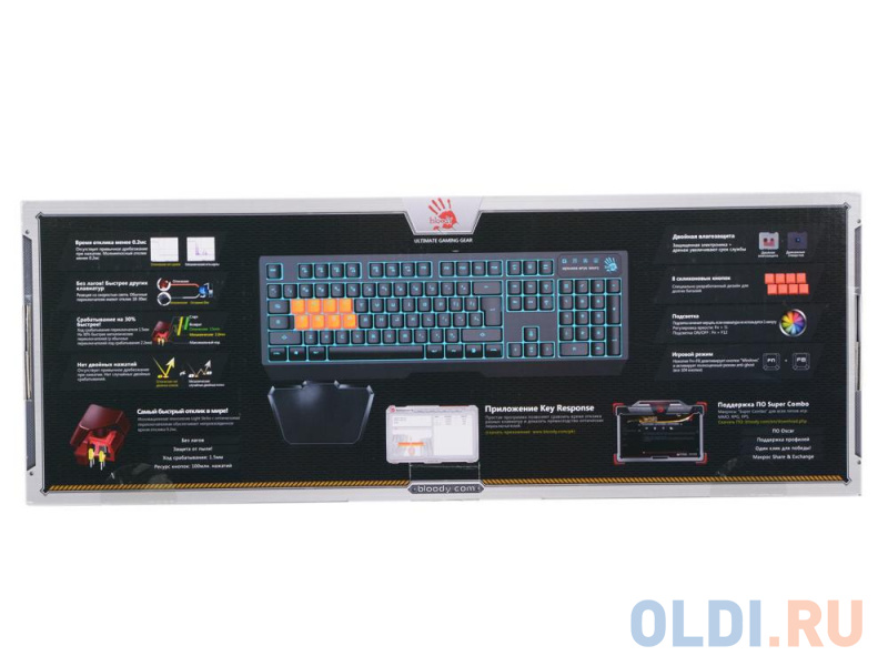 Клавиатура A4Tech Bloody B188 черный USB Multimedia Gamer LED фото