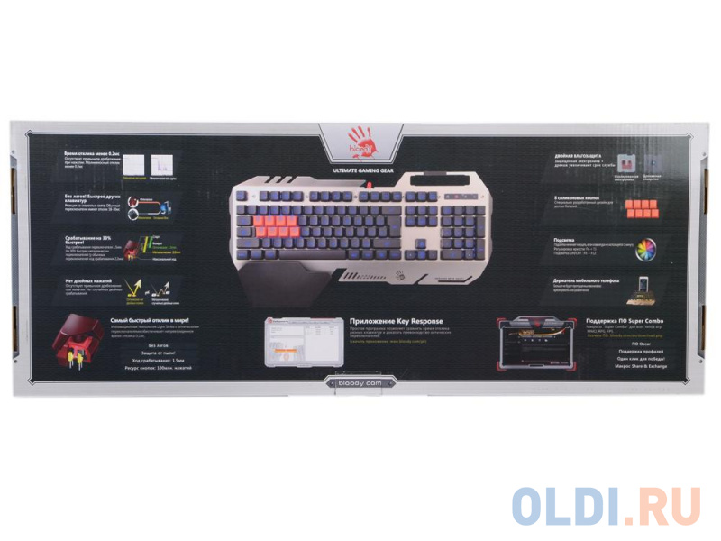 Клавиатура A4Tech Bloody B418 USB Multimedia Gamer LED фото