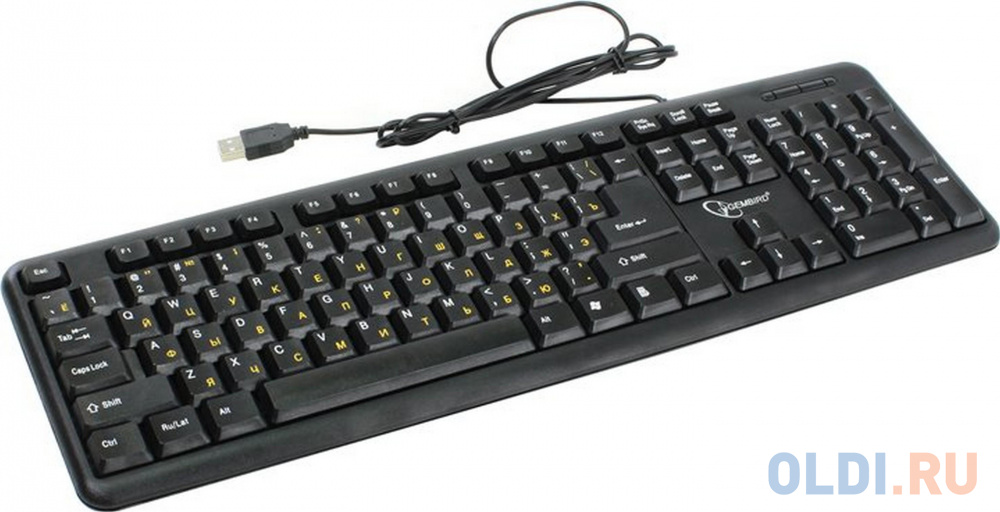 Клавиатура проводная Gembird KB-8320U-Ru Lat-BL USB черный клавиатура проводная gembird kb 8320uxl bl usb