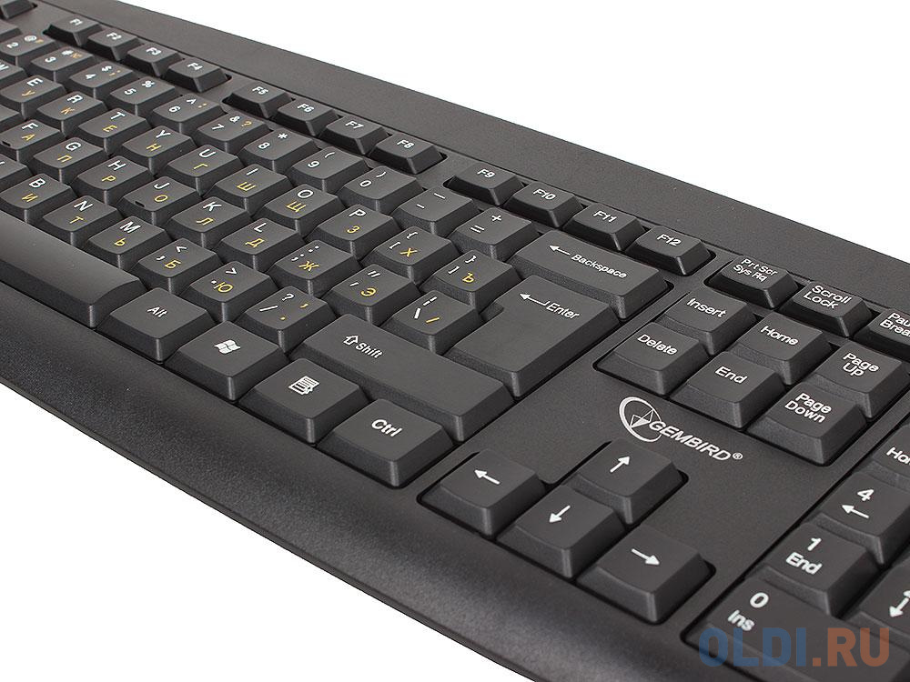 Клавиатура Gembird KB-8351U-BL, черный, USB, 104 клавиши фото