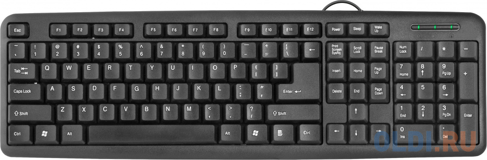Клавиатура DEFENDER HB-420 RU HB-420 RU,черный,полноразмерная, USB клавиатура проводная defender hb 719 usb