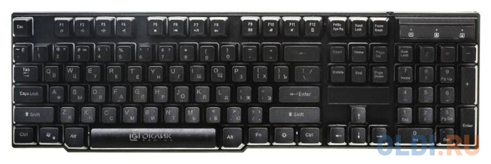 Клавиатура Oklick 780G черный USB LED фото