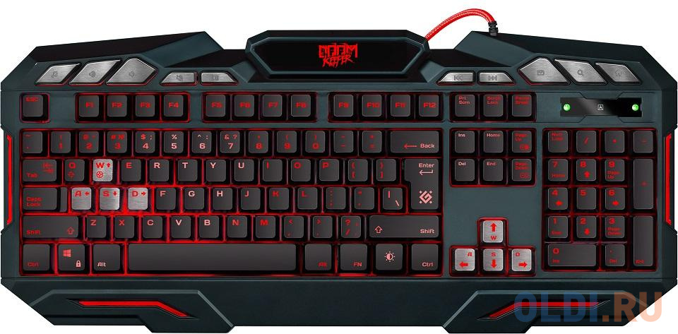 Клавиатура игровая DEFENDER Doom Keeper GK-100DL RU,3-х цветная,19 Anti-Ghost, USB 45100 - фото 1