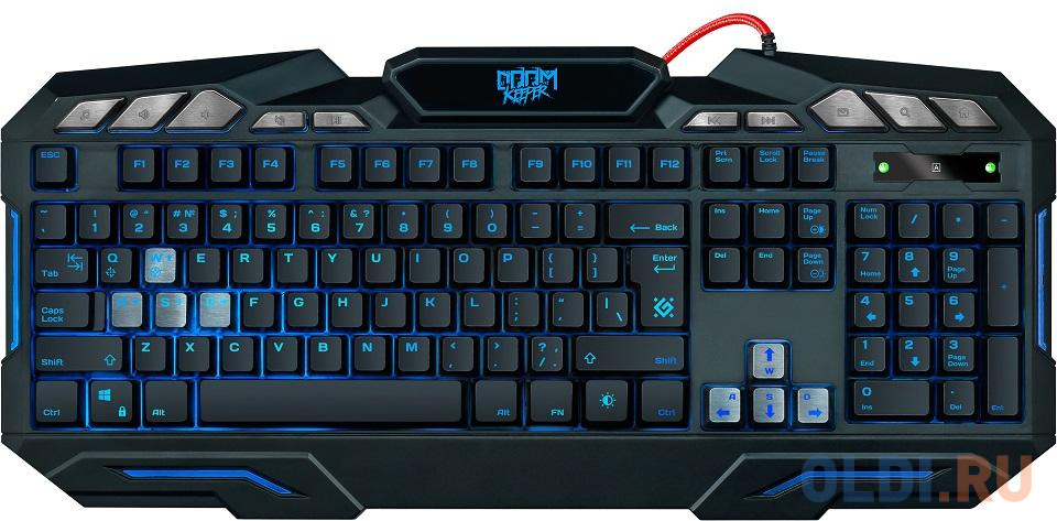 Клавиатура игровая DEFENDER Doom Keeper GK-100DL RU,3-х цветная,19 Anti-Ghost, USB 45100 - фото 2