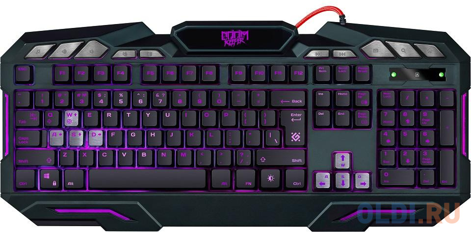 Клавиатура игровая DEFENDER Doom Keeper GK-100DL RU,3-х цветная,19 Anti-Ghost, USB 45100 - фото 3