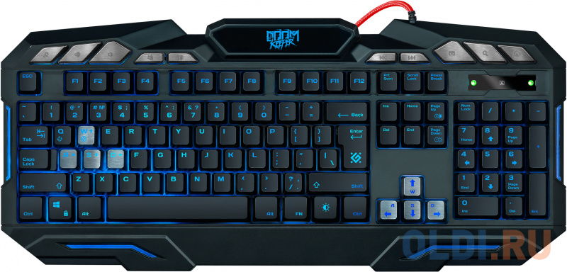 Клавиатура игровая DEFENDER Doom Keeper GK-100DL RU,3-х цветная,19 Anti-Ghost, USB фото