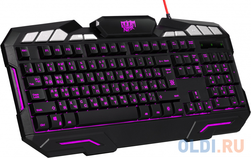 Клавиатура игровая DEFENDER Doom Keeper GK-100DL RU,3-х цветная,19 Anti-Ghost, USB фото