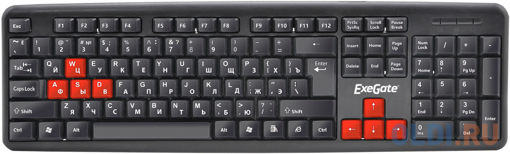 Клавиатура проводная Exegate LY-403 USB черный клавиатура проводная acer okw020 usb