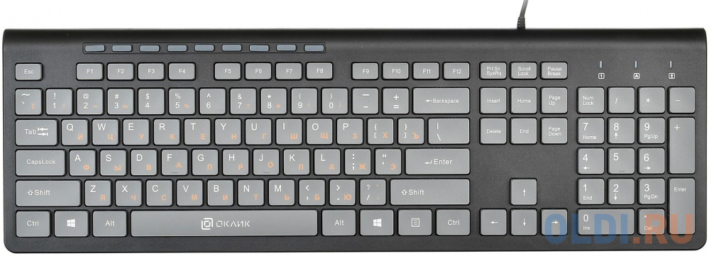 Клавиатура проводная Oklick 480M USB черный серый саундбар oklick ok 543s 2 0 10вт серый