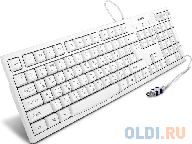 Клавиатура SVEN KB-S300, USB, белый, (104кл.) фото