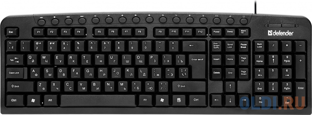 Клавиатура Focus HB-470 RU, черный, мультимедиа, USB, DEFENDER