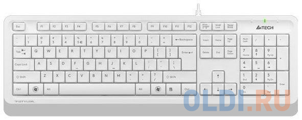Клавиатура проводная A4TECH Fstyler FK10 USB белый серый розетка itk rj45 utp кат 6 2 порта белый cs2 1c6u 22