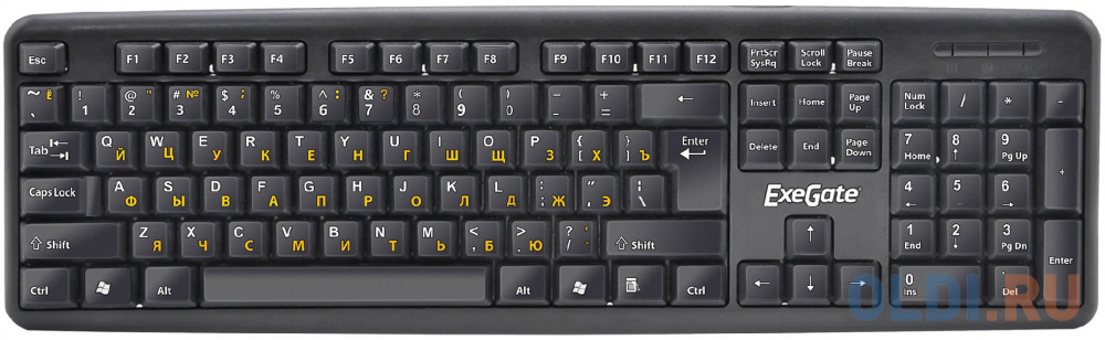 Клавиатура проводная Exegate LY-331L2 USB черный, цвет белый