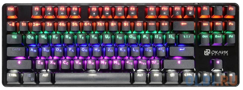 Клавиатура проводная Oklick 969G SHOTGUN USB черный клавиатура проводная acer okw020 usb