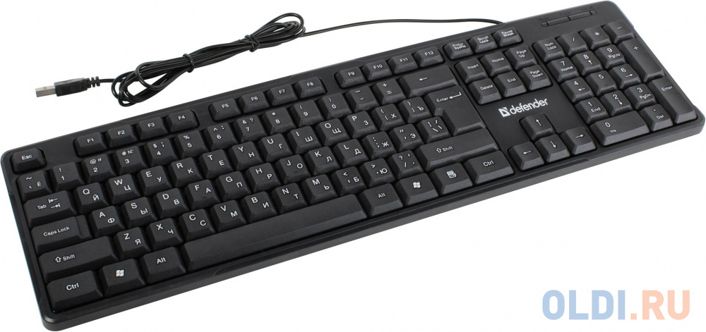 Клавиатура проводная Defender HB-440 USB черный клавиатура defender draconic bluetooth