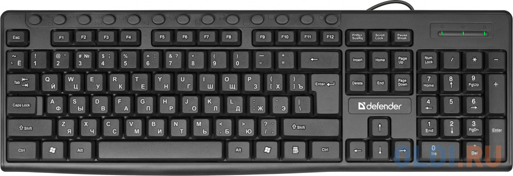 Клавиатура проводная Defender HB-719 USB черный фото