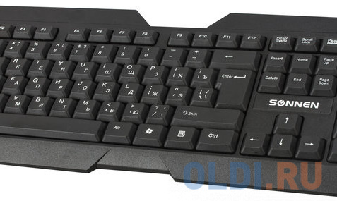 Клавиатура беспроводная SONNEN KB-5156, USB, 104 клавиши, 2,4 Ghz, черная, 512654 фото