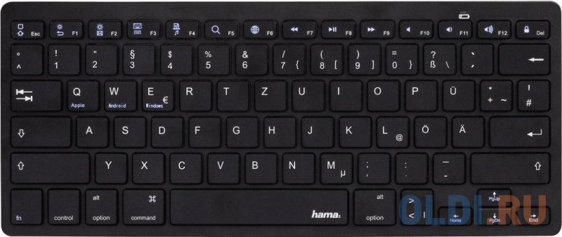 

Клавиатура Hama KEY4ALL черный беспроводная BT slim Multimedia для ноутбука Touch