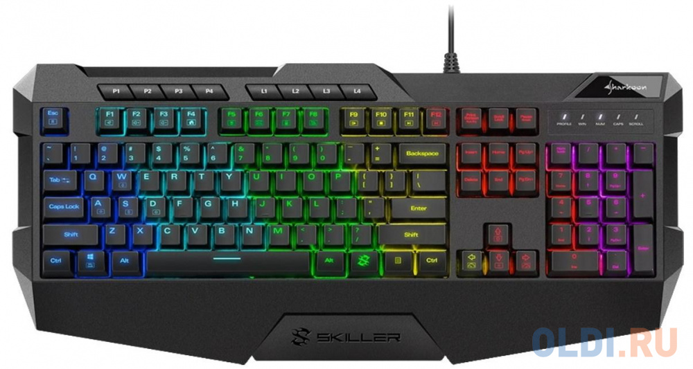 Игровая клавиатура Sharkoon Skiller SGK4 (резиновые колпачки, RGB подсветка, USB) игровая клавиатура sharkoon skiller sgk4 резиновые колпачки rgb подсветка usb