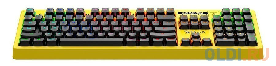 Клавиатура проводная A4TECH B810RC Punk Yellow USB желтый черный фото